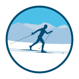 cross country skier. illustration.